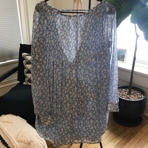 Blue floral swing dress